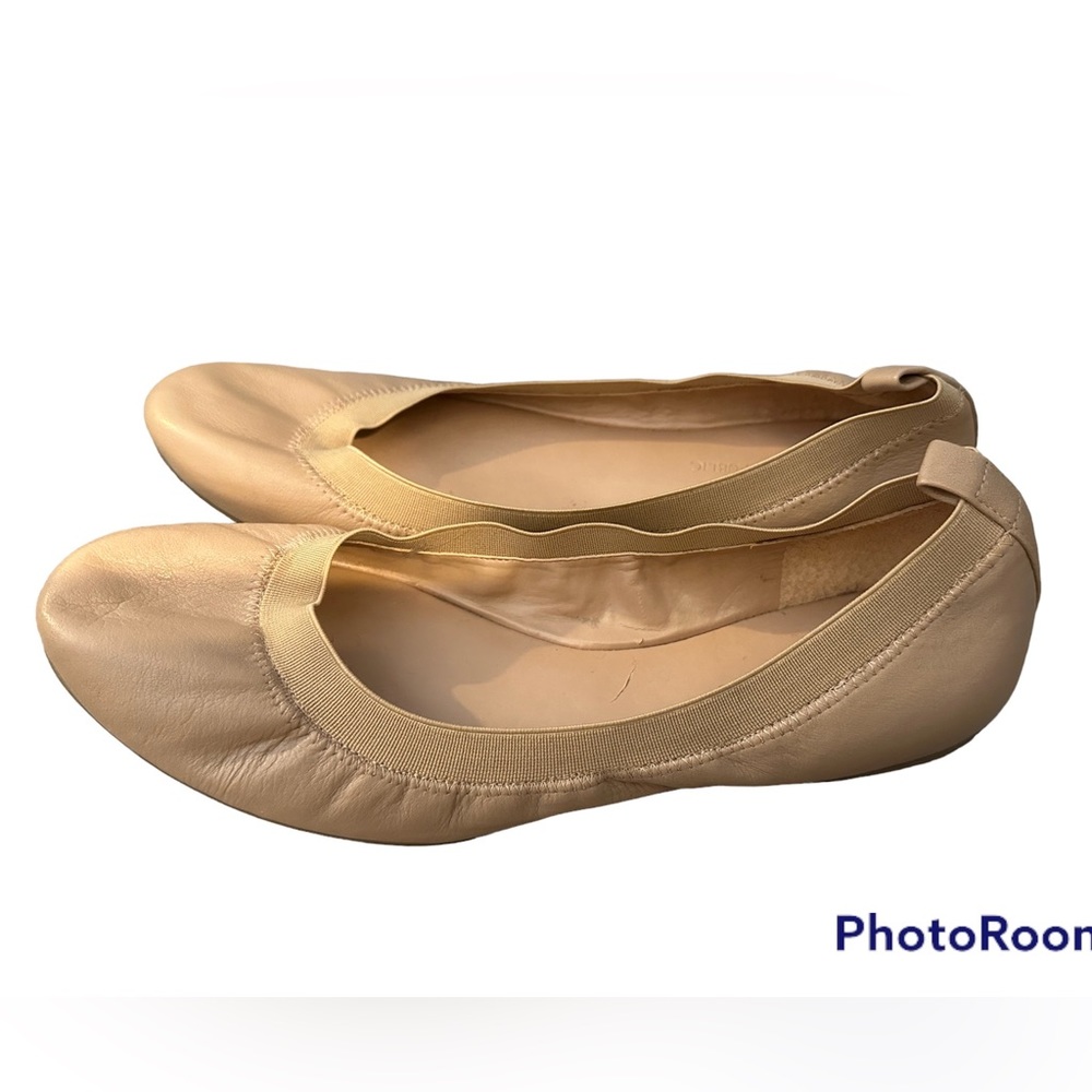Banana Republic Abby Cream Beige Leather Ballet Flats Size 9 Like New Condition